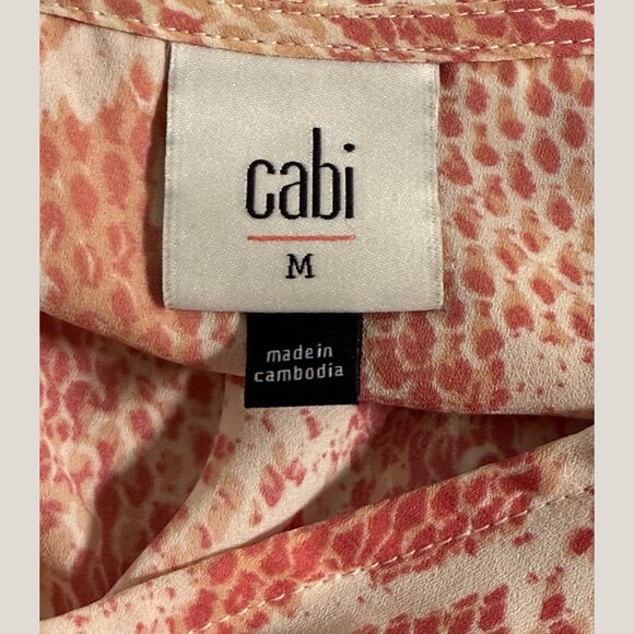 Cabi Blouse Womens Pink Bethany Snake Print Top Balloon Sleeve, Medium - Picture 5 of 6